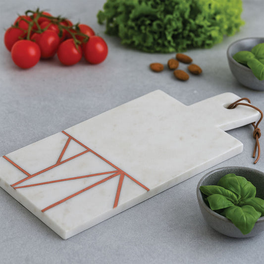 Monzaro White Marble And Copper Inlay Paddle Board