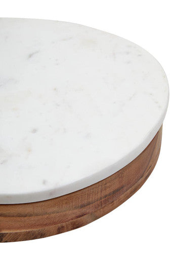 Monzaro White Marble And Wood Cheese Knife And Board Set