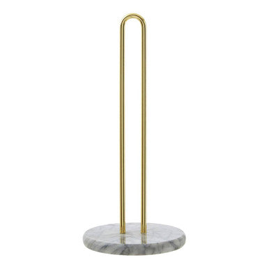 Delphine White Marble And Brass Kitchen Roll Holder