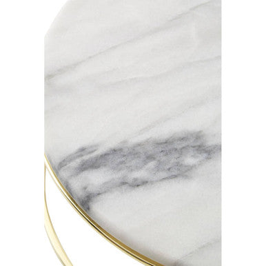 Delphine Set of 2 White Marble Cake Stands