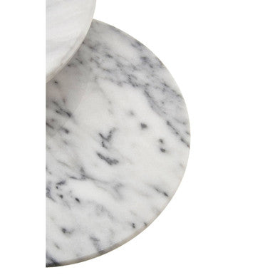 Delphine Set of 2 White Marble Cake Stands