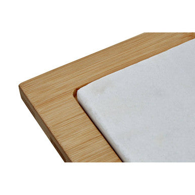 Monzaro White Marble And Bamboo Cheese Board