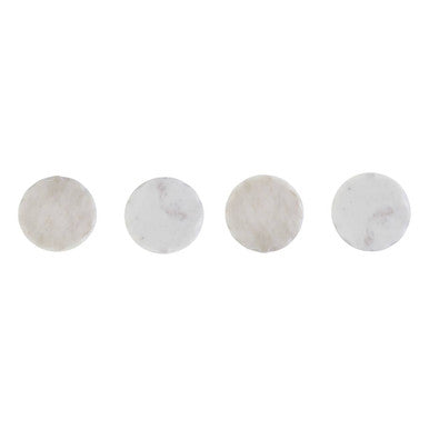 Set of Four White Marble Rustic Edge Coasters | Kindia