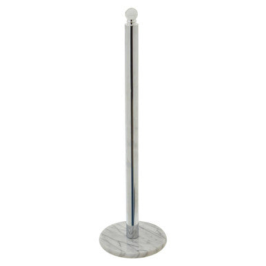 Linnea Chrome and White Marble Toilet Roll Holder