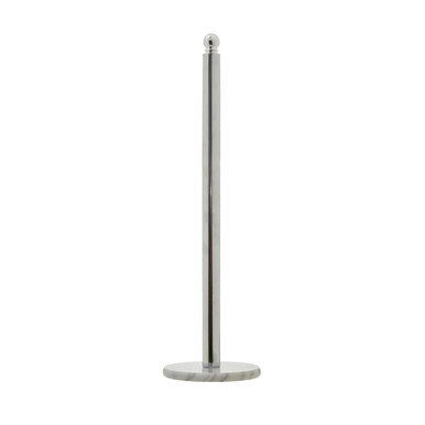 Linnea Chrome and White Marble Toilet Roll Holder