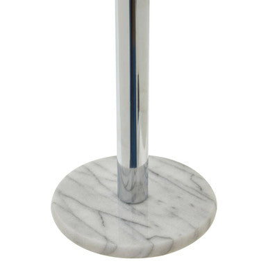 Linnea Chrome and White Marble Toilet Roll Holder
