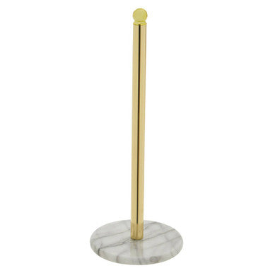 Delphine Gold Kitchen Roll Holder With Marble Base