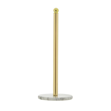 Delphine Gold Kitchen Roll Holder With Marble Base