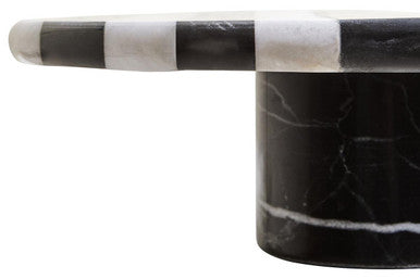 Soma Large Black and White Striped Marble Cake Stand