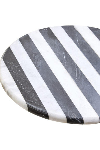 Soma Large Black and White Striped Marble Cake Stand