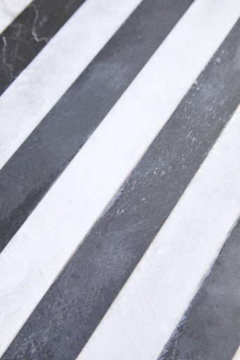 Soma Large Black and White Striped Marble Cake Stand