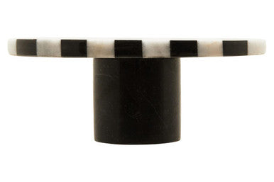 Soma Small Black and White Striped Marble Cake Stand