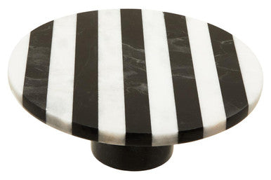 Soma Small Black and White Striped Marble Cake Stand