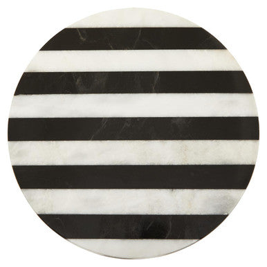 Soma Small Black and White Striped Marble Cake Stand