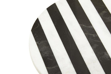 Soma Small Black and White Striped Marble Cake Stand