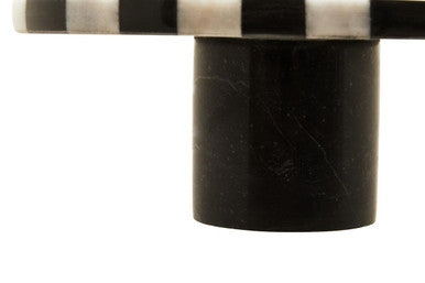 Soma Small Black and White Striped Marble Cake Stand
