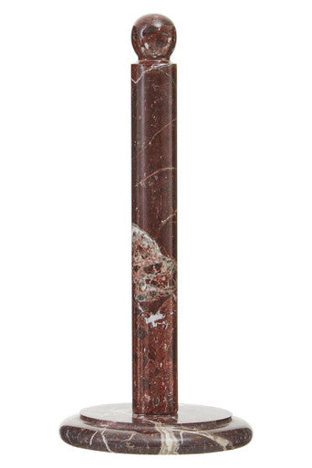 Salmo Red & White Marble Kitchen Roll Holder on a white backround