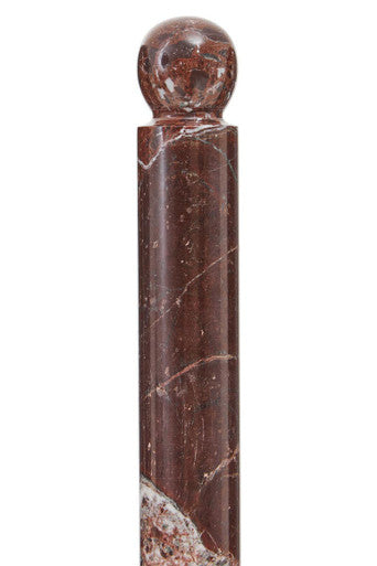 Top of a Salmo Red & White Marble Kitchen Roll Holder on a white background