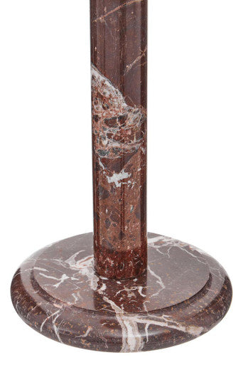 Base of a Salmo Red & White Marble Kitchen Roll Holder on a white background