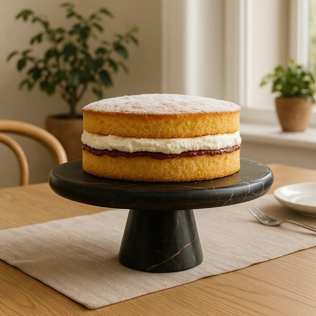 Marmore Black & Gold Marble Cake Stand | Proleno