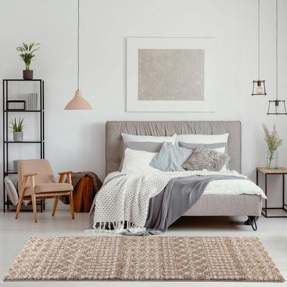 Moroccan Beige Shaggy Rug | 1020