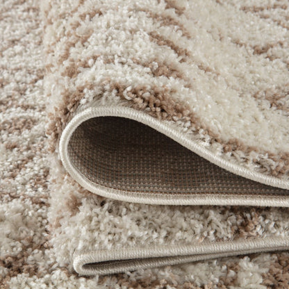 Moroccan Ivory Beige Shaggy Rug | 1030