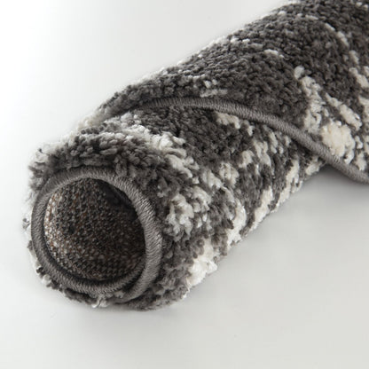 Moroccan Dark Grey Shaggy Rug | 1040