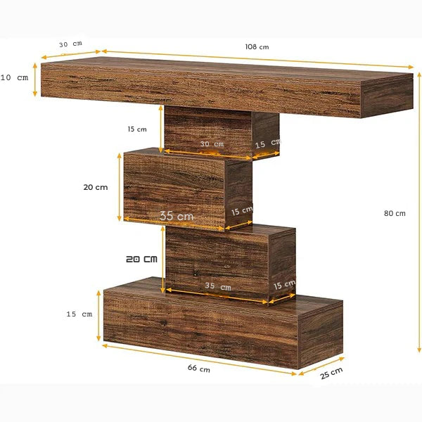 107cm Farmhouse Console Table | Geometric Base Sofa & Accent Table