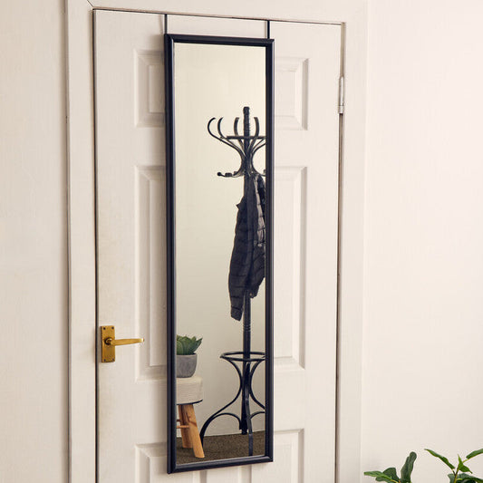 Mize Over Door Full-Length Mirror | Black Plastic Frame