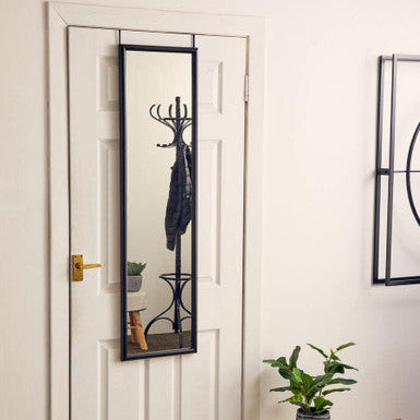 Mize Over Door Full-Length Mirror | Black Plastic Frame