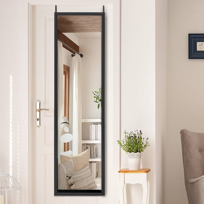 Mize Over Door Full-Length Mirror | Black Plastic Frame