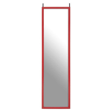 Mize Red Over Door Full-Length Mirror | Slim Space-Saving Design