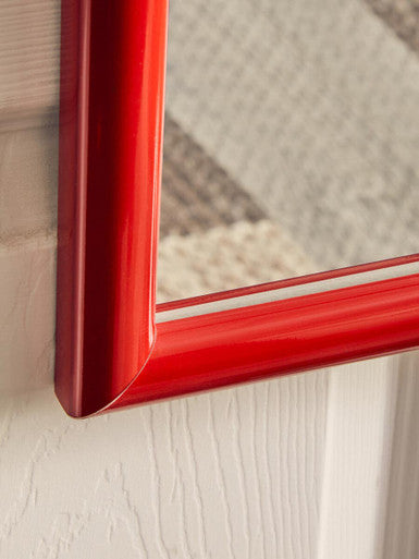 Mize Red Over Door Full-Length Mirror | Slim Space-Saving Design