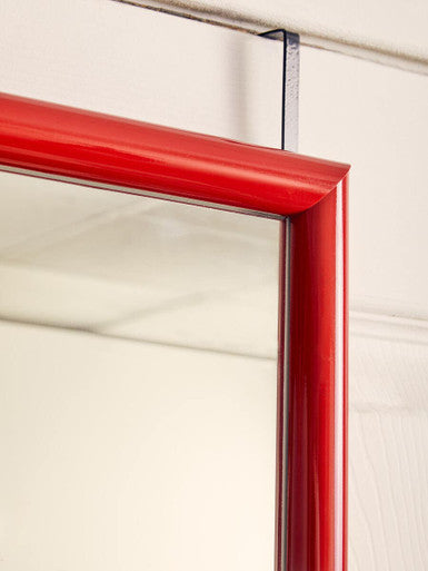Mize Red Over Door Full-Length Mirror | Slim Space-Saving Design