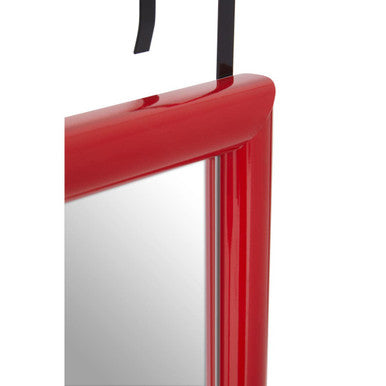 Mize Red Over Door Full-Length Mirror | Slim Space-Saving Design