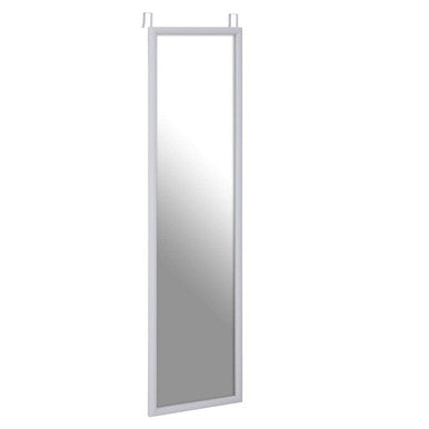 Mize White Over Door Mirror — Slim Full-Length Design