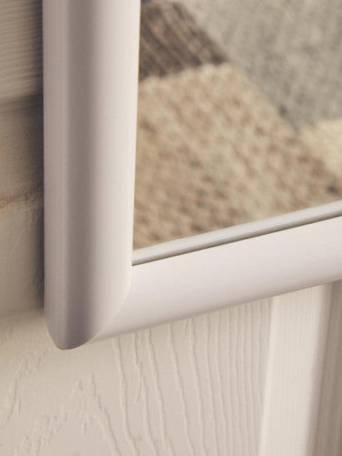Mize White Over Door Mirror — Slim Full-Length Design