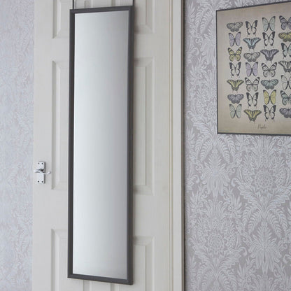 Mize Over Door Grey Mirror with Slim Plastic Frame