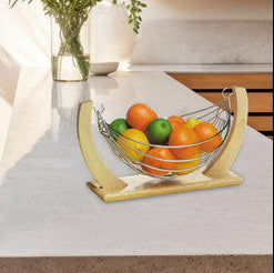 Rubberwood and Chrome Iron Fruit Hammock