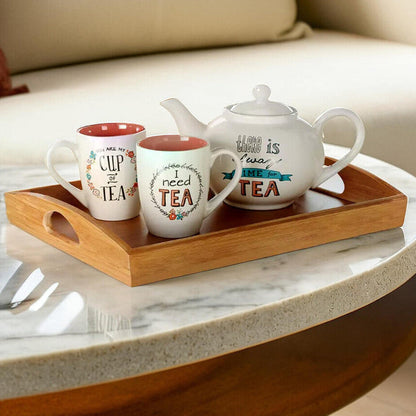 Bamboo serving tray shown from above