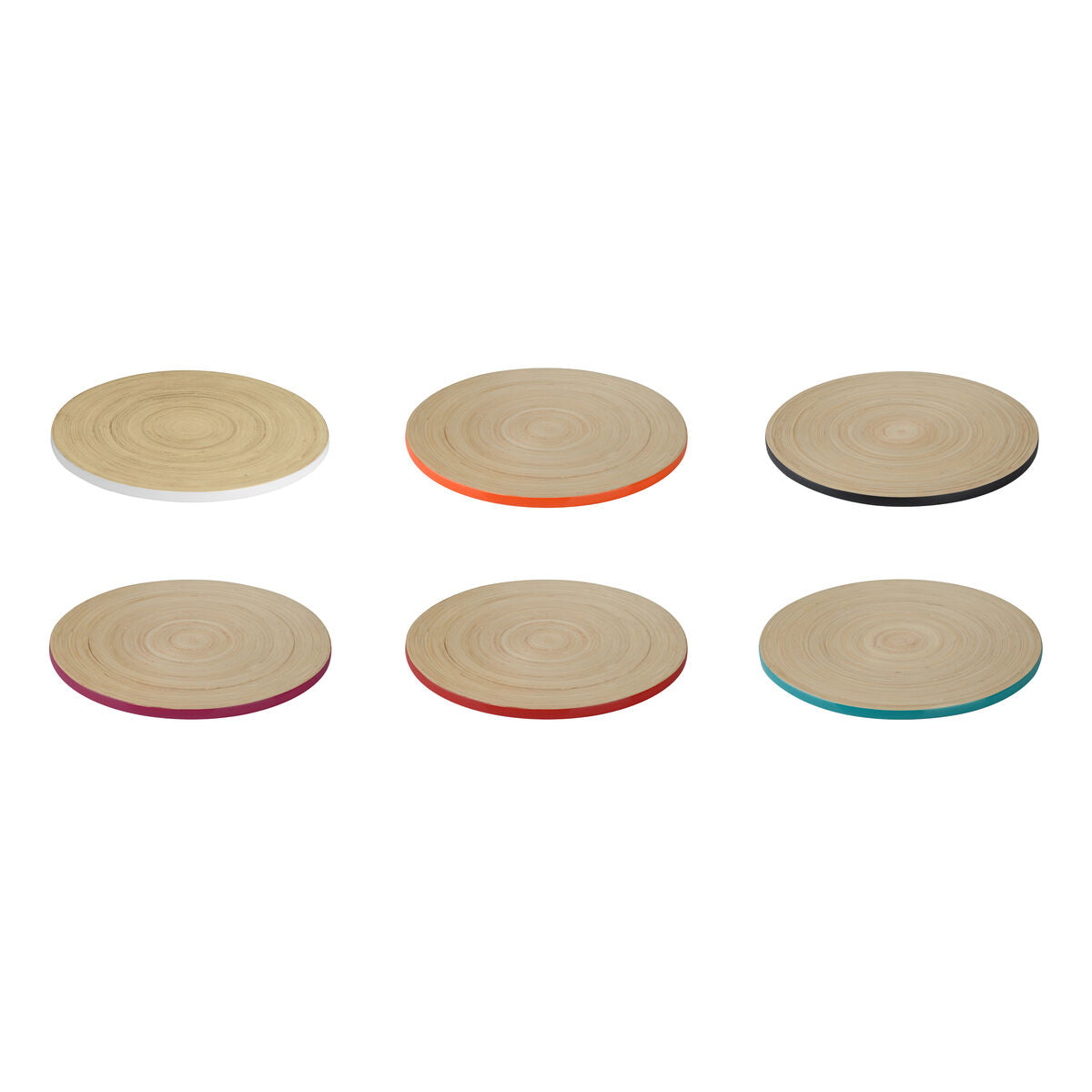 Turquoise bamboo charger plate styled on a dining table