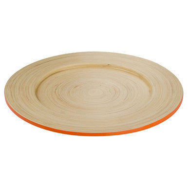 Orange bamboo charger plate
