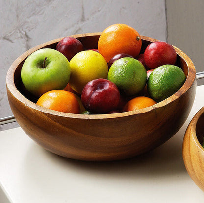 Kora Acacia Wood Round Fruit and Salad Bowl
