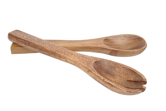 Kora Acacia Wood Small Salad Servers | Eco-Friendly Set of 2