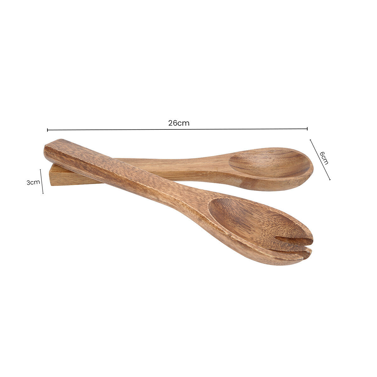 Kora Acacia Wood Small Salad Servers | Eco-Friendly Set of 2