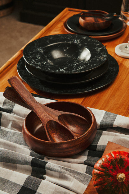 Kora Acacia Wood Small Salad Servers | Eco-Friendly Set of 2