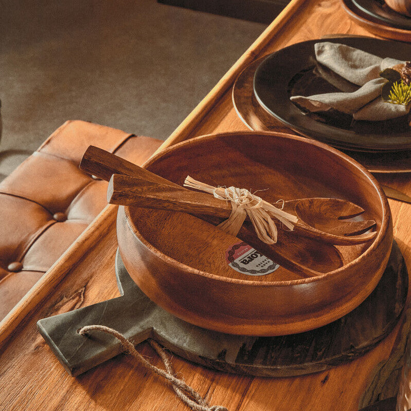 Kora Acacia Wood Small Salad Servers | Eco-Friendly Set of 2