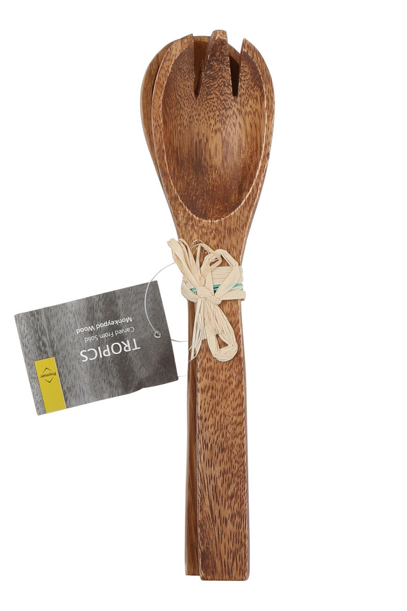 Kora Acacia Wood Small Salad Servers | Eco-Friendly Set of 2