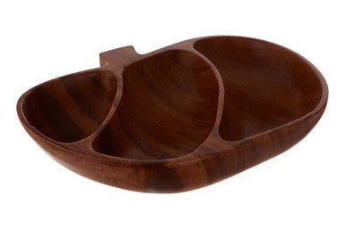 Apple shaped serving dish shown from above