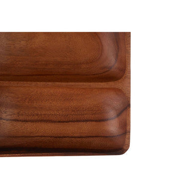 Side view of the acacia three section dish